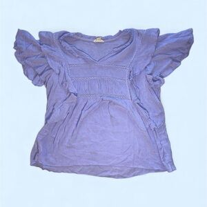 Cupio Light Purple Ruffled Short Sleeve Top